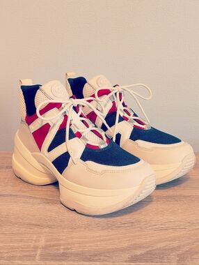 MICHAEL KORS Olympia Trainers Red, White, & Navy Women's Size 9